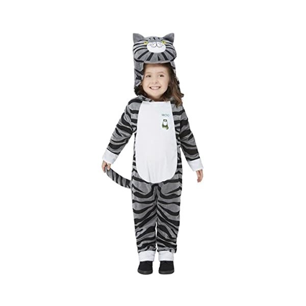 Smiffys chat Costume Mog The Cat Deluxe sous licence officielle, Unisexe enfant, 52482T2, gris, Toddler-3-4 Years