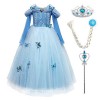 OBEEII Costume de Cendrillon pour enfant - Robe de princesse pour fille - Costume de carnaval - Cosplay - Fête Halloween - 3 