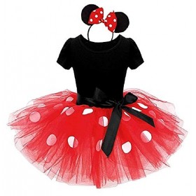 Costume petite souris - robe - costume - minnie - justaucorps - carnaval - halloween - tutu - tulle - bandeau - accessoires -