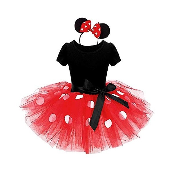 Costume petite souris - robe - costume - minnie - justaucorps - carnaval - halloween - tutu - tulle - bandeau - accessoires -