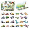 KETOY Calendrier de lAvent 2023 pour enfants - 24 jouets de Noël avec voiture - Insectes - Animaux dinosaures - Briques de c