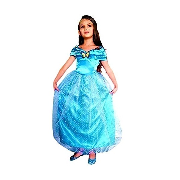 Costume de Cendrillon - déguisement - carnaval - halloween - princesse - couleur bleue - fille - taille s - 2/3 ans - idée ca