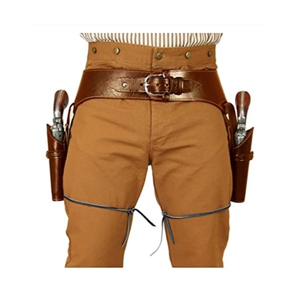 Médiéval Gun Holster, Revival Steampunk Pirate Ceinture Pistolet Pistolet Holster, Sash Cowboy Costume Kit Revolver Accessoir