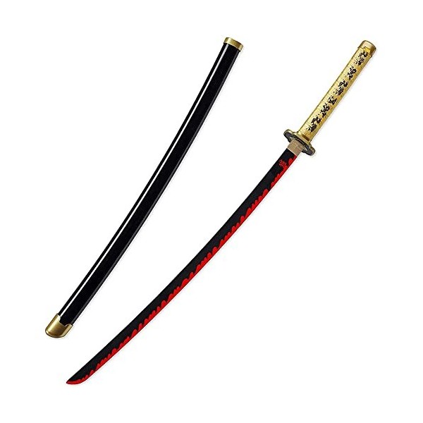 BOCbco Sword Slayer Jeu de Rôle Samurai Sword, Agatsuma Zenitsu Sword, Accessoires DHalloween Pour LÉpée de Jeu de Rôle Dki