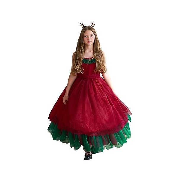 Xiaojiu 1er Noel Deguisement Pere Noel Bebe Fille Deguisement Sorciere 3 Ans,Robe Noir Robe Pull Fille Déguisement Halloween 