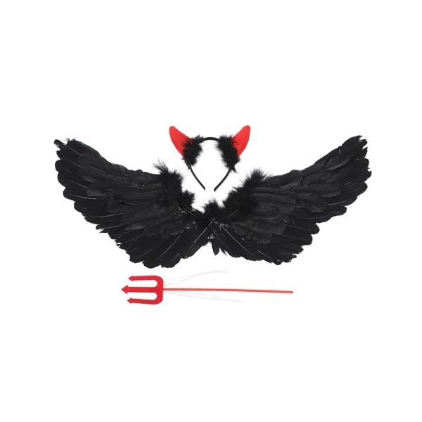 ABOOFAN 3 Ensembles De Robes DHalloween Bandeaux DHalloween Foncés Pour Femmes Noir Halloween Fourche Rouge Accessoires À L