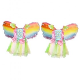 Holibanna 2 Pièces Fille Tenue Costume Tenue Pour Les Filles Arc-En-Princesse Robe Filles Fée Costumes Papillon Fée Robe Robe