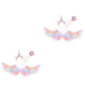 Toyvian 2 Ensembles De Bandeau DAiles Colorées Robes De Filles Cadeaux De Maquillage Robe DEnfant Bandeau DAnniversaire Ha