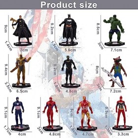 Set De Figurines Hero 10 Pièces Spider Figurine,Modèle De Personnages Anime pour Jouets Mini Cake Toppers Voiture Intérieur A