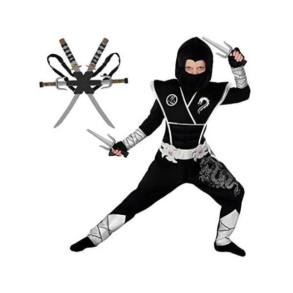 Morph Déguisement Ninja Enfant, Deguisement Enfant Ninja Argenté, Deguisement Ninja Enfant, Déguisement Enfant Ninja, Ninja D