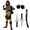 Spooktacular Creations Ensemble de costumes Golden Ninja Deluxe avec accessoires en mousse Ninja Jouets pour enfants Kung Fu 
