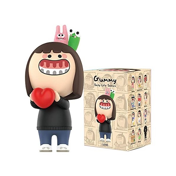 POP MART Gummy Island Figurine de collection de personnages articulés de 6,3 cm - Cadeau pour femme - Boîte aveugle préférée 