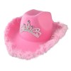 Tumnea Chapeau de cowboy en feutre rose avec cordon de serrage pour cosplay fête accessoire de jeu pour femmes