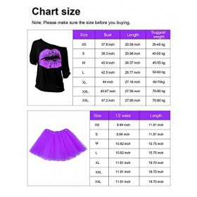 Ensemble dAccessoires de Costume des Années 80, T-Shirt Tutu Bandeau Boucles doreilles Collier Jambières Violet, XXXL 