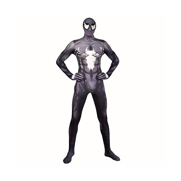Costume Super-héros Venom Costume for Enfants Halloween Cosplay Combinaison Style 3D Lycra Spandex Enfant Body Garçon Accesso