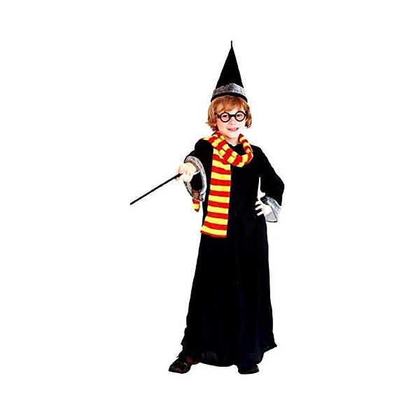 Costume de magicien de carnaval - déguisement - Halloween - apprenti sorcier - complet avec accessoires - couleur noire - enf