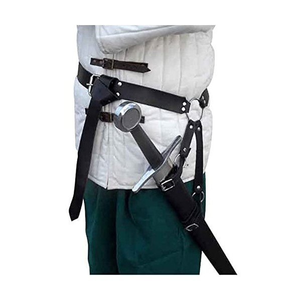 LCTS Ceinture Médiévale Porte-épée en Cuir Fourreau Grenouille, étui De Ceinture Réglable pour Chevalier Assassin Guerrier Pi