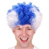 Lot de 12 perruques afro avec croix bleue - Blanches - Pour supporter de sports finlandais - Accessoires de déguisement