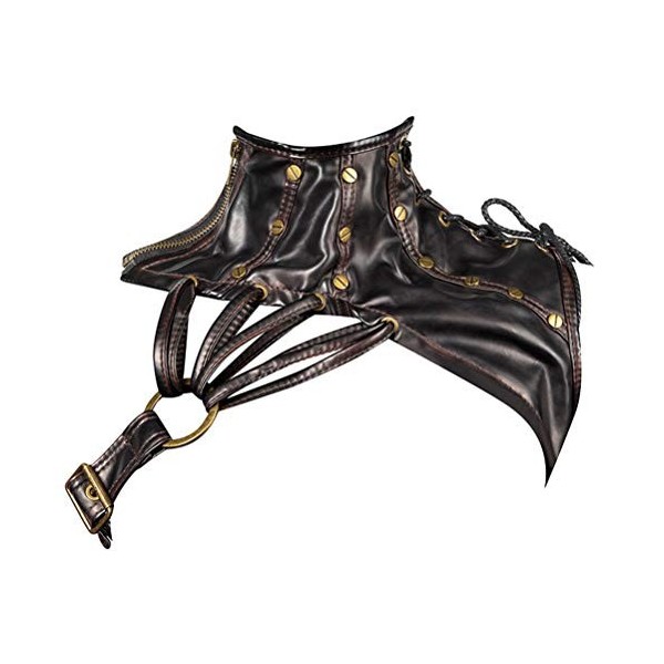 NUOBESTY Femmes Steampunk Costume Accessoires PU Cuir Épaule Haussement Dépaules Veste Accessoires Rétro Brassard Brassard A