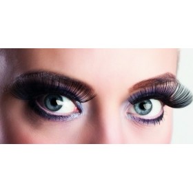 COOLMP Lot de 6 - Faux Cils Longs Noirs Adulte 2 cm - Taille Unique - Maquillage de fête, Cheveux, Peau, lèvres, Yeux, Carnav