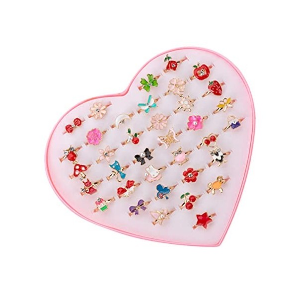 ibasenice 108 Pièces Bagues Bijou Divers Jouets de Costume Charmants Accessoires Alliage Trésor Anneau Petit Coffre pour en J