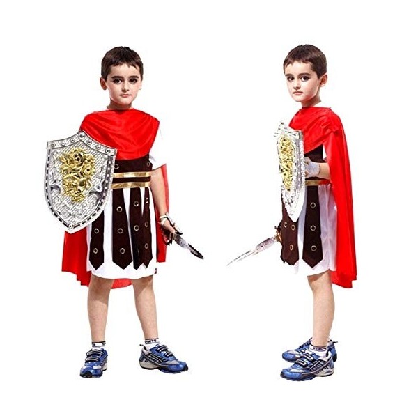 Costume de centurion romain - déguisement - carnaval - Halloween - multicouleur - enfant - taille L - 5/6 ans - idée cadeau p