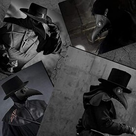 Dazlii Plague Mask Mask Ensemble, Masque Doiseau Masque Docteur Costume 3 En 1 Masque Effrayant, Accessoires De Cosplay, Mat