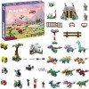 BEAUUP Calendrier de lAvent 2022, 24 blocs de serrage dinosaures pour calendrier de lAvent Lego 2022, 12 petits dinosaures 