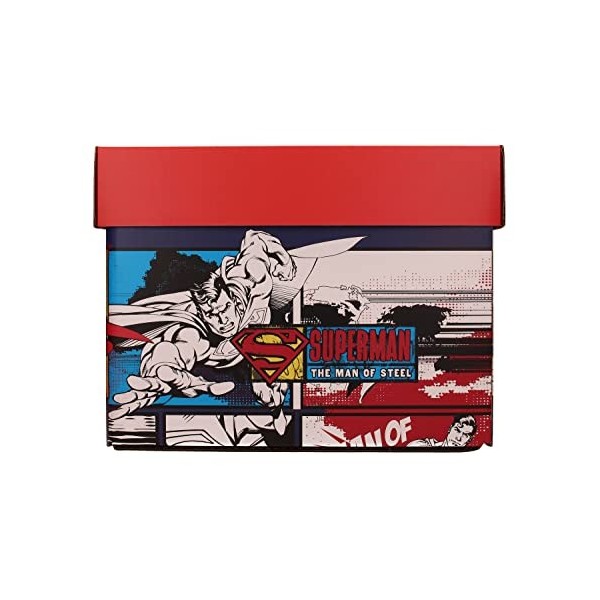 SD toys - Superman, Boîte avec Couvercle pour Bandes dessinées, Rouge, 22 x 30 x 41 cm