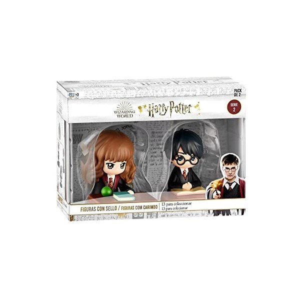 Bizak Harry Potter 64115016 Lot de 2 Figurines 8 cm, Hermione et Harry avec Livre. Édition collectionniste, Grand Niveau de d