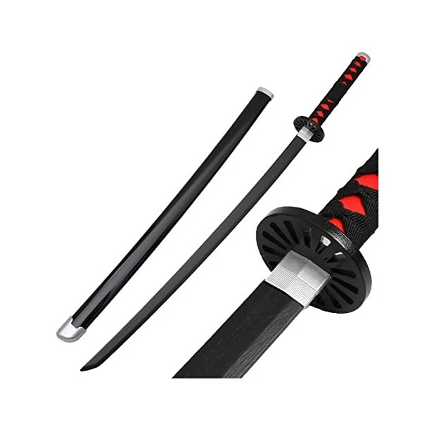 YPDHUA Sword Slayer s Lame Cos En Bois Katana Japonais, Jeu de Rôle Des Accessoires Modèle DArme Anime Noir Samurai Ninja J