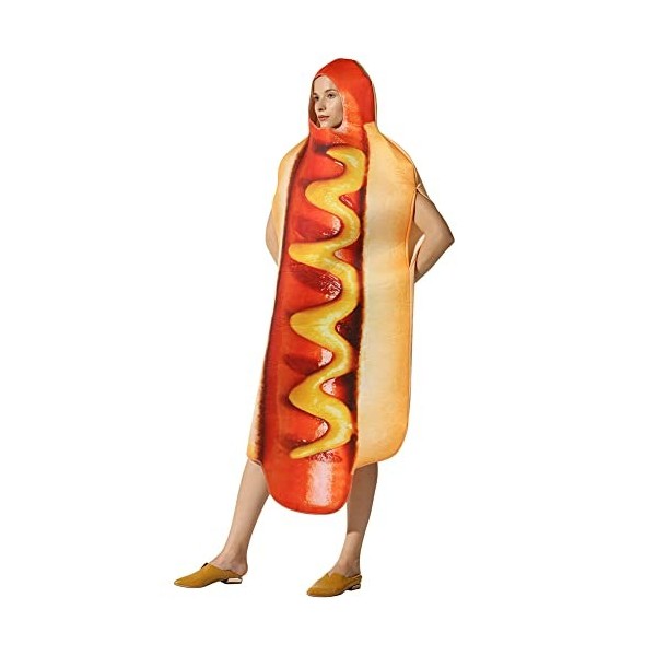 ORTUH Déguisement de Hot-Dog | Costume dhalloween Unisexe drôle de Tenue | Accessoires de Cosplay Costume de Hot-Dog pour Ha