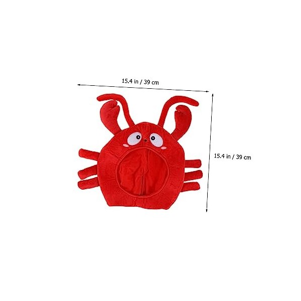 Abaodam 3 Pièces Prop Mer Court Anniversaire Costume Enfant Carnaval Crabe Accessoire Enfants En Peluche Couvre-Chef Jouets J