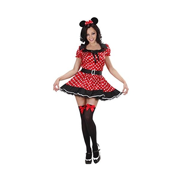 NET TOYS Déguisement de Minnie Mouse Costume de Souris Femme M 40/42 Tenue de Souris pour Femme Petits Pois souricette Robe D