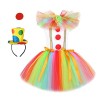 Amagogo Costume de clown de petite fille avec bandeau haut-forme pour les soirées dansantes, mascarades à porter accessoire r