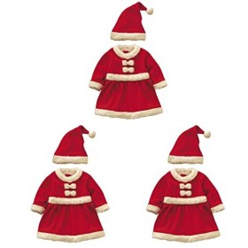 TOYANDONA 3 Pièces Et Filles Preformance Claus Costume Habillé Fantaisie Accessoire Fête Partycm Cm Vêtements Outfit Garçons 