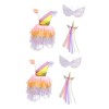 Adorainbow 3 Pièces Tutu Bandeau pour La Fête Tulle Ailes Couches Robe Arc-en-Jupe Enfants Costume Licorne avec Danse Coiffe 