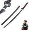 Épée De Samouraï en Bois 75/104cm Jouet Darme Katana Japonais pour Les Amateurs Danime,Jouets Daccessoires De Cosplay,dha