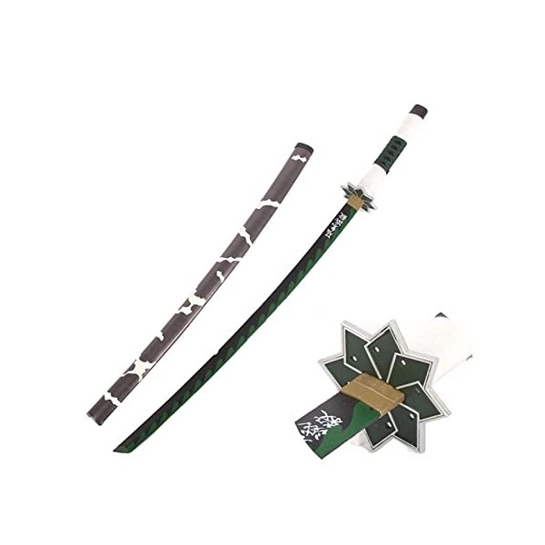 LixLan Lame De Tueur De Démons Dépée De Katana Daccessoire dhalloween, Épée De Samouraï Danime en Bois Shinazugawa Sanemi