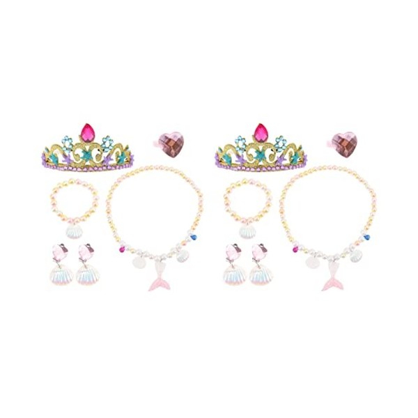 NUOLUX 5 Ensembles Filles D Anniversaire Colliers Princesse Kit Doigt Coquille Accessoires Enfants Fille up Accessoire Parti