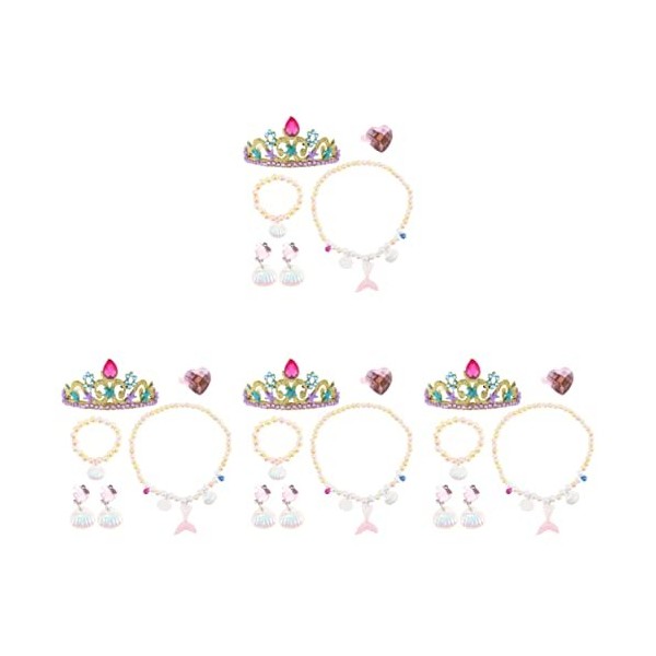 NUOLUX 5 Ensembles Filles D Anniversaire Colliers Princesse Kit Doigt Coquille Accessoires Enfants Fille up Accessoire Parti