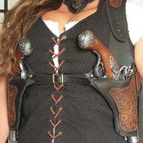 Étui À Pistolet Médiéval Double pour Pistolet À Silex, Accessoire De Costume De Boucanier pour Adulte, Accessoires De Cosplay
