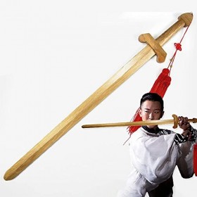 KPTKP Épée en Bois - Couteau de Jouet Non affûté en Bois Naturel Fait à la Main - Accessoires de cos,épée en Bois dexercice 