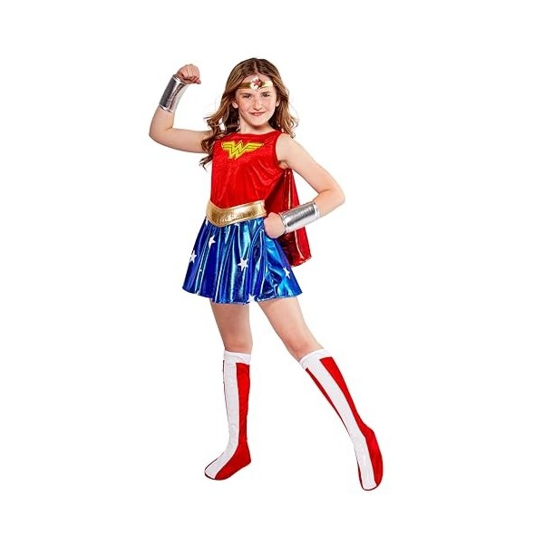 Rubies Officielle Deluxe Déguisement Wonder Woman, 132 cm, Enfant, Costume pour Enfants de 5 à 7 – Medium