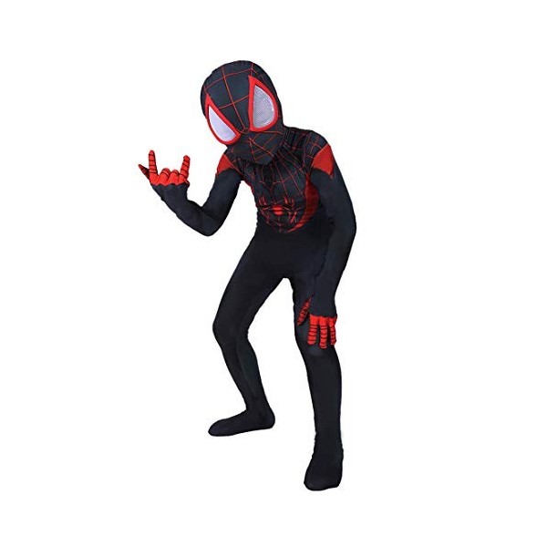 MODRYER Enfants Spiderman Costume Peter Parker Cosplay Jumpsuit Fille garçon Déguisements serré Enfants Halloween Party Carna