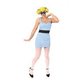 DÉGUISEMENT POWERPUFF GIRLS BUBBLES SOUS LICENCE OFFICIELLE. DÉGUISEMENT DE PERSONNAGE DE DESSIN ANIMÉ DES ANNÉES 90 ROBE BLE