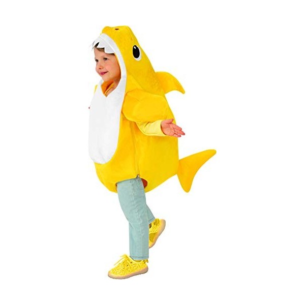 Rubies - Déguisement officiel Baby Shark avec musique - Taille 12-24 mois I-701702TOD, Jaune