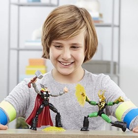 Marvel Avengers Bend and Flex, Figurines Flexibles Thor Vs. Loki de 15 cm, pour Enfants à partir de 4 Ans