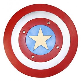 sookin Captain America Shield DéCorations Tenture Murale en Caoutchouc Accessoires Costume RéTro Jeu RôLe Super-HéRos Habilla