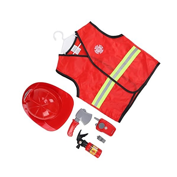 Jacksing Costume de Pompier, Mini Costume de Pompier Confortable et Haute durabilité, Jeu de rôle pour Enfants Filles pour En